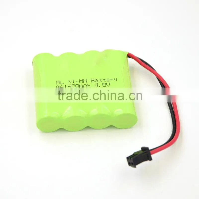 Free sample ni-mh rechargeable battery aa 4.8v 1200mah for lighting and tools