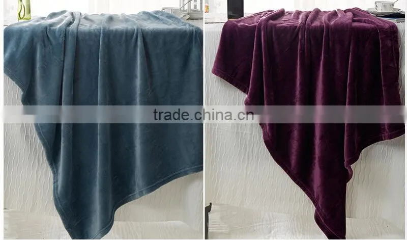 Super soft solid color flannel blanket