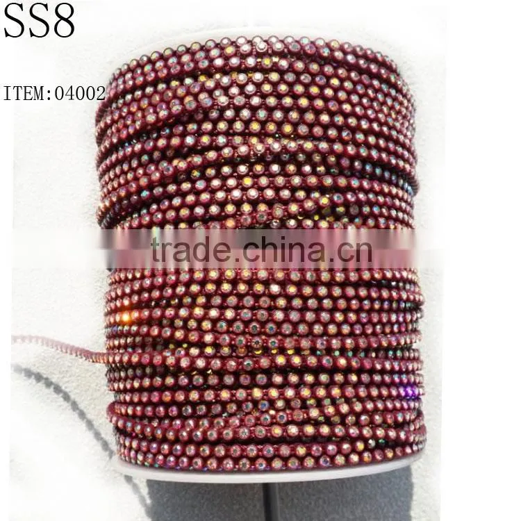 SS8 single rhinestone cup chain
