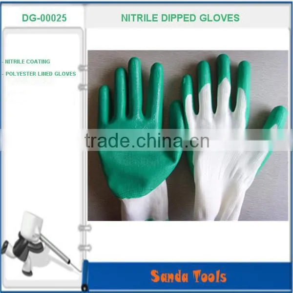 green nitrile coated gloves