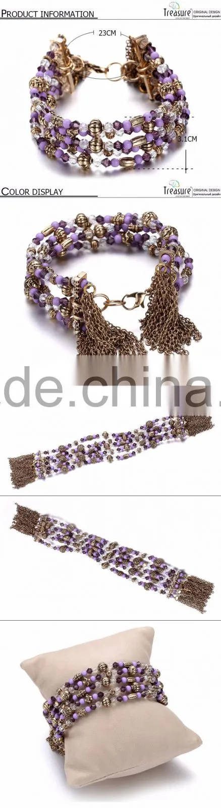 fashion jewelry hot selling multi-layer simple and elegant zinc alloy fashion jewelry bracelets