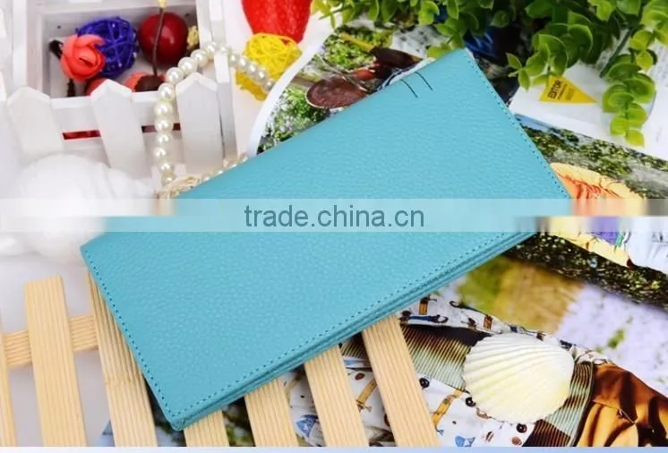 Hot sales new fashion delicate design genuine/pu leather lady wallet with customizde logo
