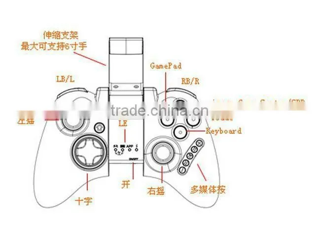 iPega PG-9021 Rechargeable Multimedia wireless Bluetooth Controller with Telescopic Stand