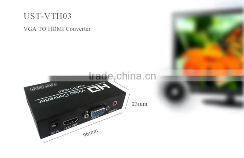 VAG to HD Converter box converts PC VAG and audio to HD ,allowing connection of PC to 1080p HDTV.With fans without noise
