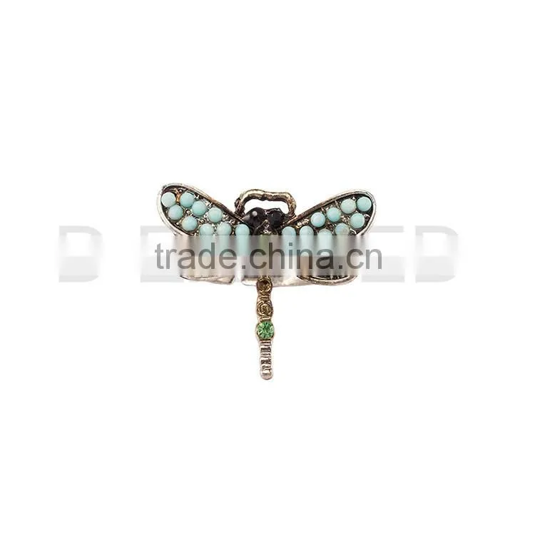 Fashion butterfly 18k gold ring for customer