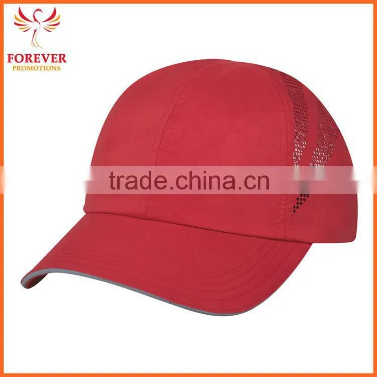 Chinese Supplier Ployester Black Baseball Cap With Reflective Sandwich Visor Hat