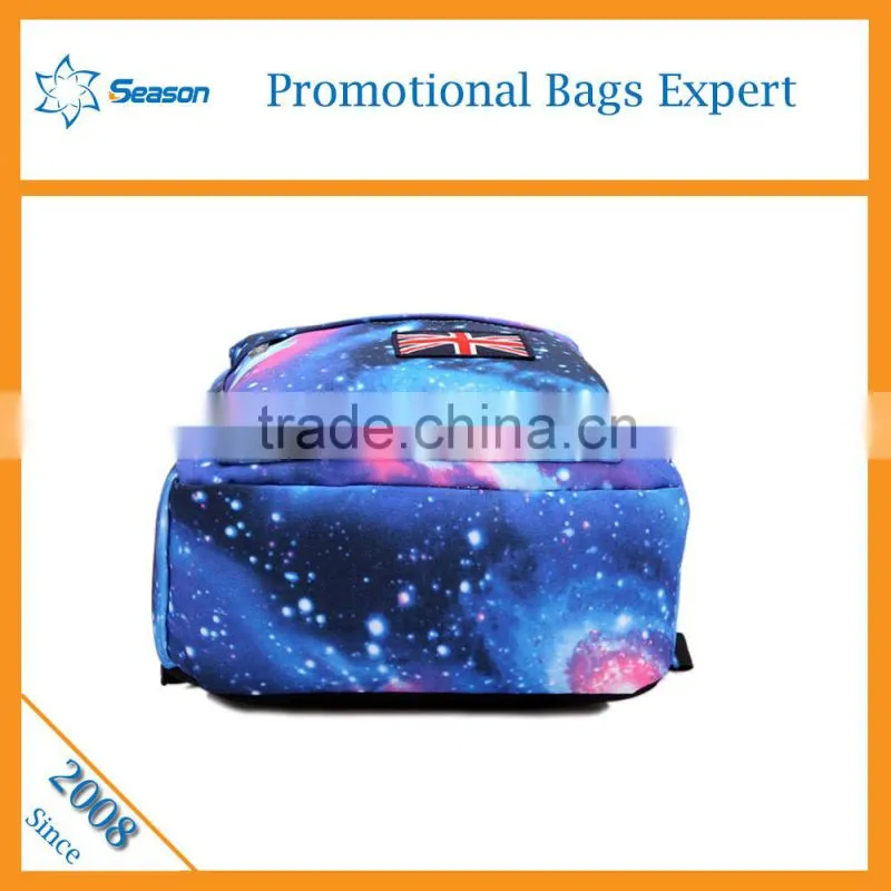 Fashion Galaxy Printed Backpack 2016 new design school bag for children