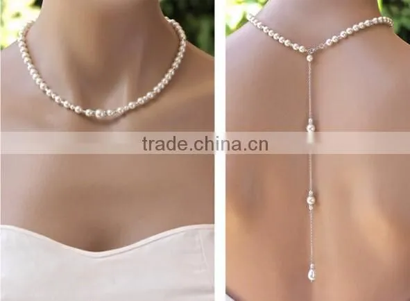 Wedding Jewellery Single Backdrop Choker Necklace Made with Pearls