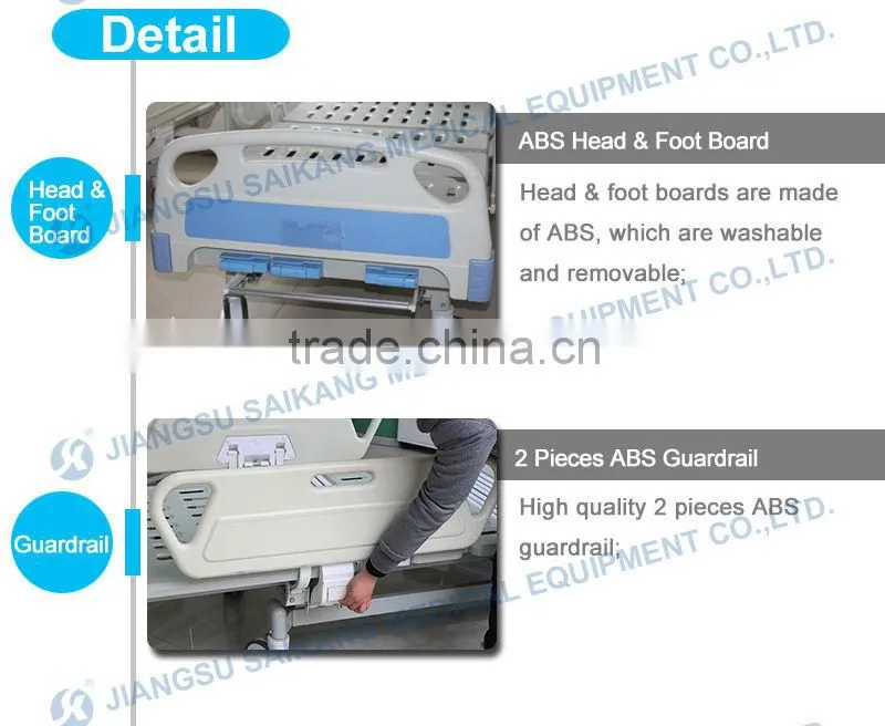ABS double crank manual bed for patient