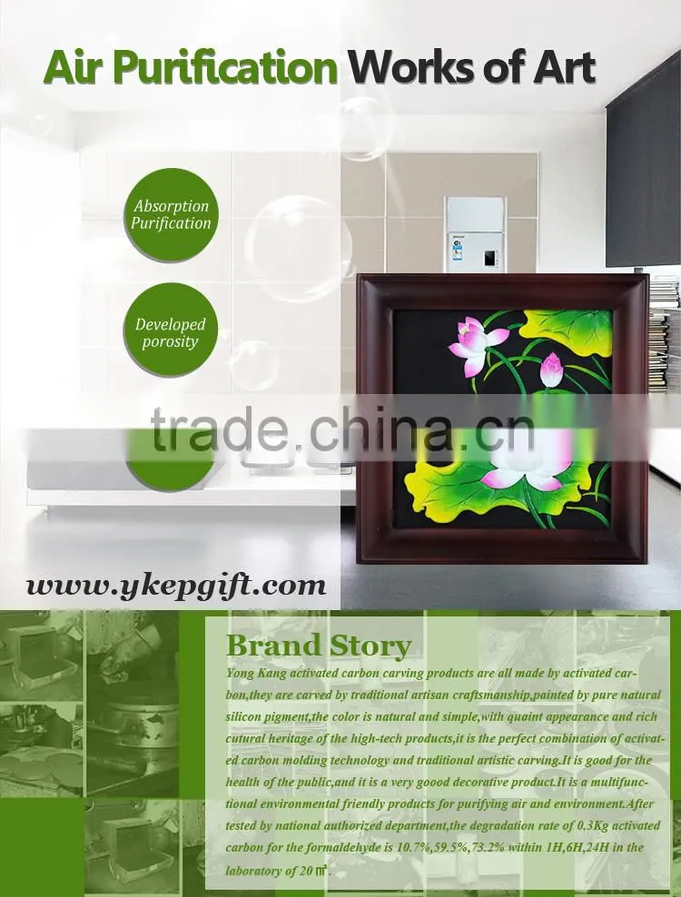 Lotus flower carved and painted home etc wooden photo picture frame for wall decoration