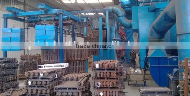 Overhead monorail shot blasting machines