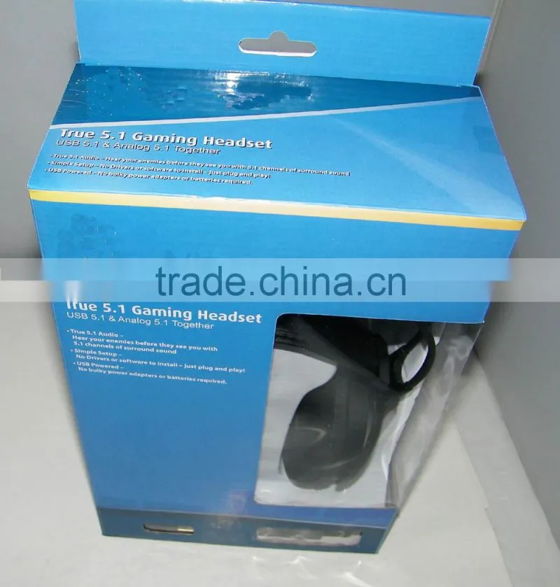 DVD Home theater headphone 5.1 surround sound headset with 8 drivers bulit-in