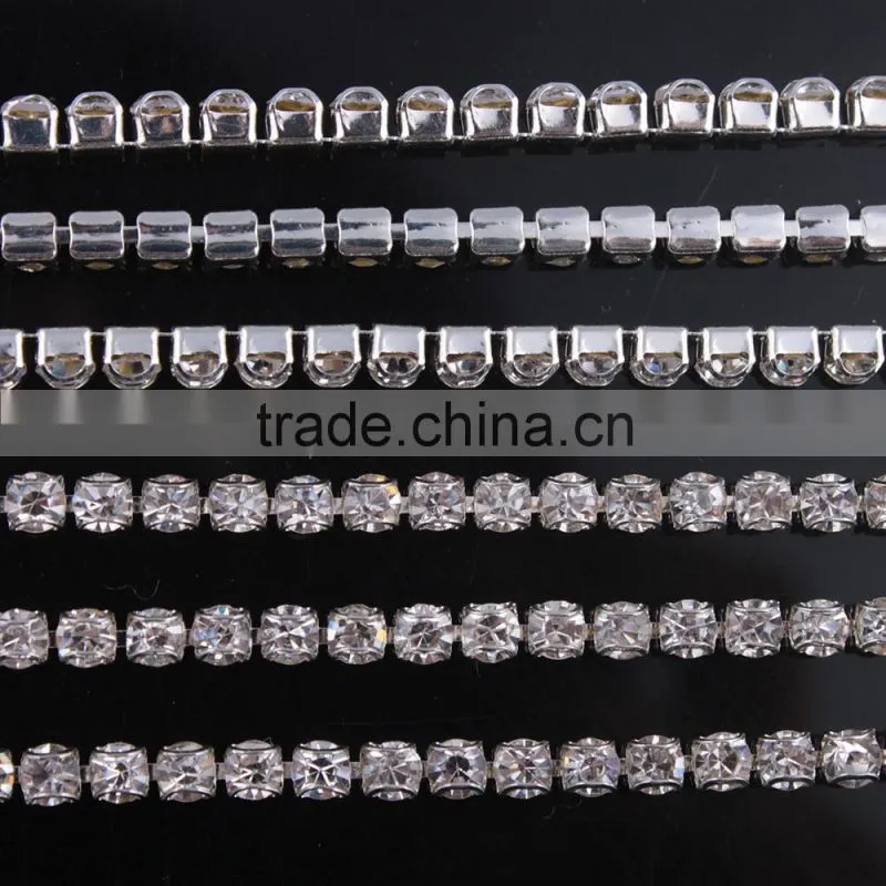 Factory supply rhinestone cup chain for wedding dress