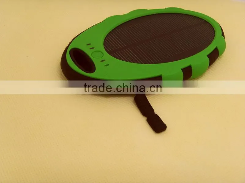 5000mah Solar Power Bank Portable Waterproof Dirtproof Shockproof Solar Panel USB LED Torch Charger Emergency Battery for iPhone