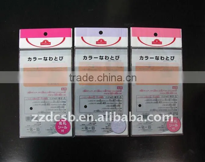 Plastic resealable opp header bag with self adhesive flap at the top