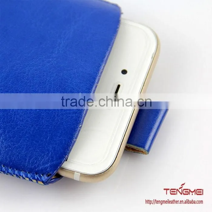 oil leather mobile phone bag easy carrying, for HTC phones universal case
