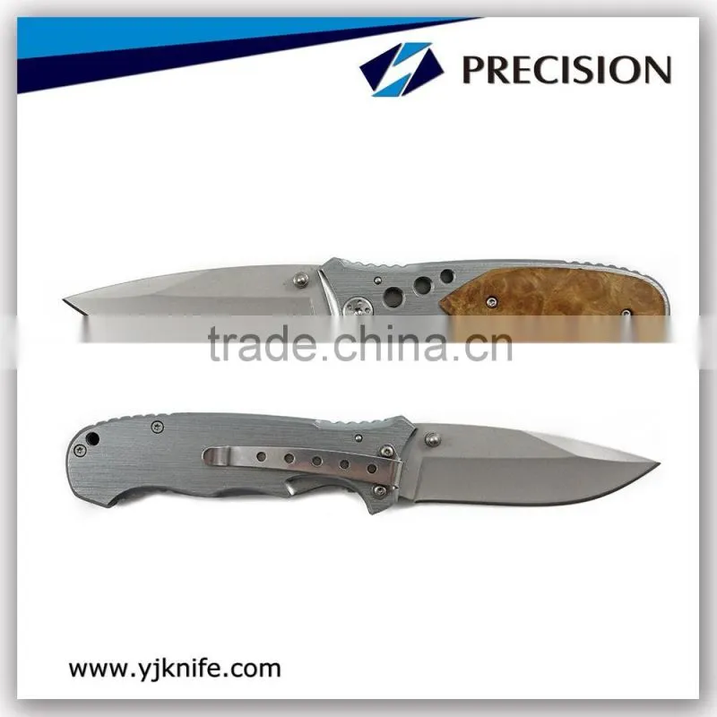 S/S3cR13 + Aluminum Wooden Handle Folding Utility Lock Knife