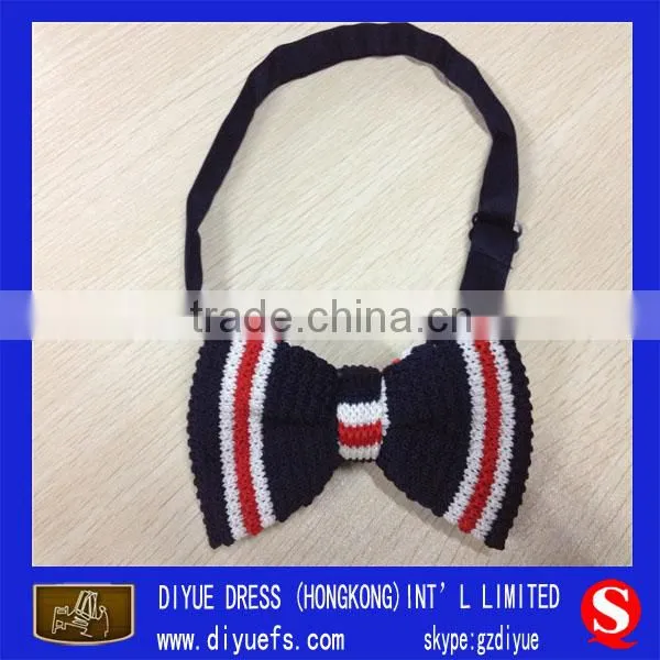 Black And Red Stripe Silk Knitted Bowties