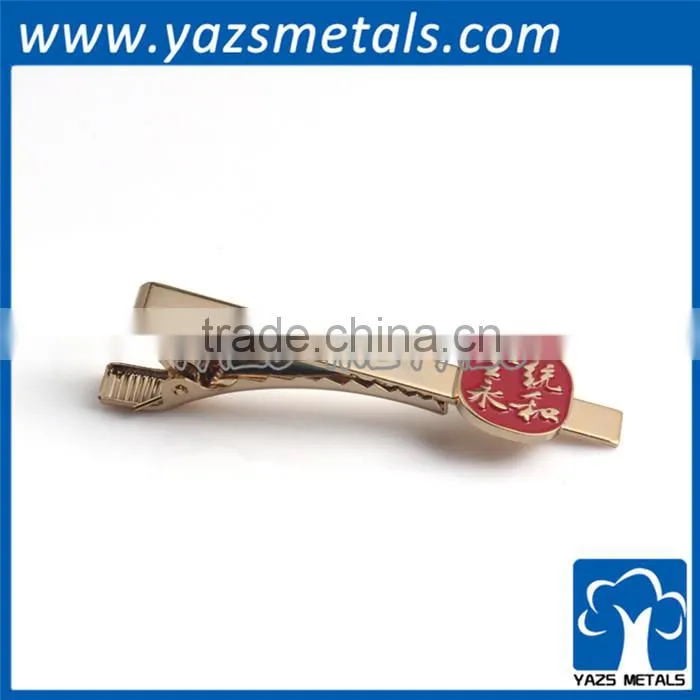 Factory make shiny silver metal clip tie pin