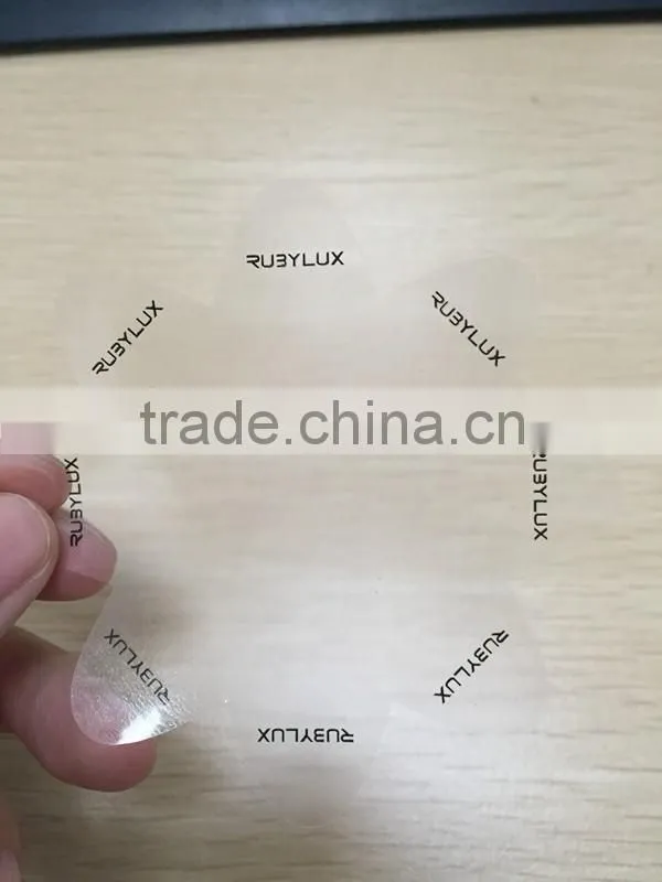 real images sterling sticker label PET trasparent material printing