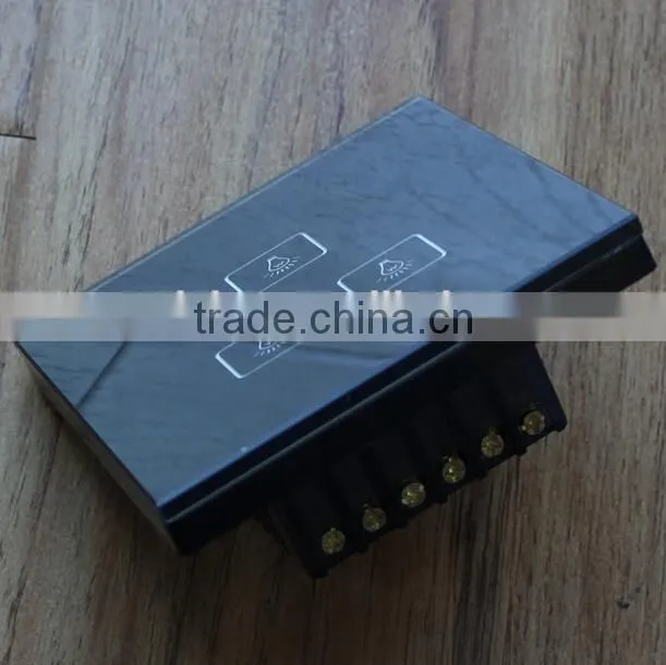New design HY302HD 2 gang top quality glass screen wall touch switch with indicator light