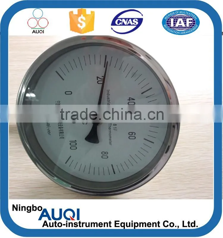 Dia 170mm measure plate industrial marine bimetal thermometer, radial type thermostat bimetal, 100 adjustable bimetal thermostat