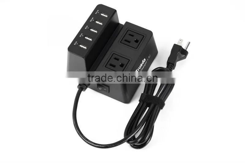 Trusda OEM/ODM High quality US 5Ports extersion socket AC Adapter