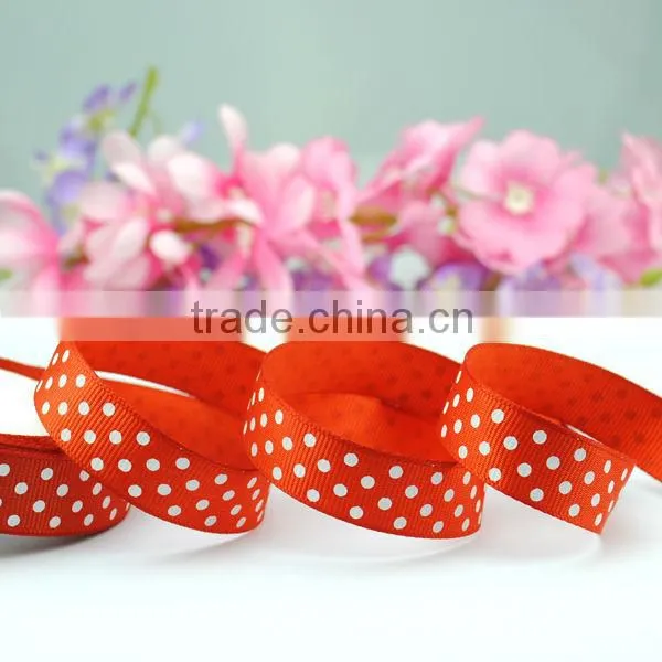 3 inch grosgrain ribbon with polk dots printed