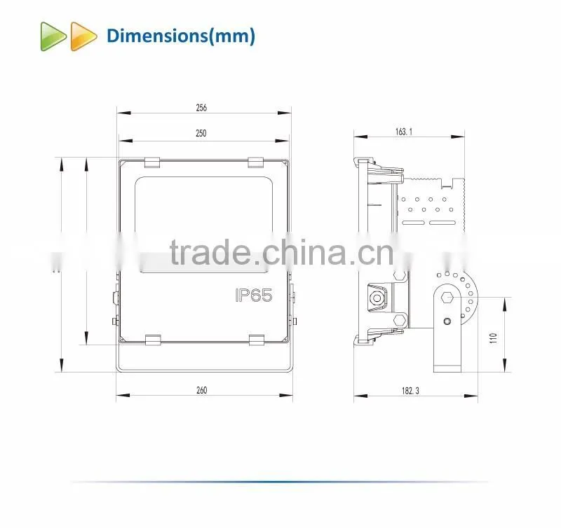 150W Fin-type interlock heat sink LED Flood Light