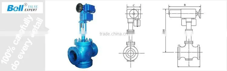 ductile iron electric 3 way control valve