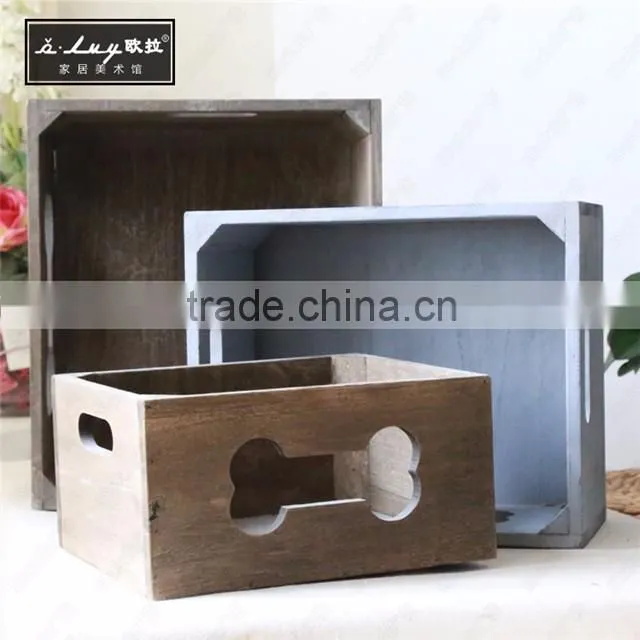 wooden storage bin
