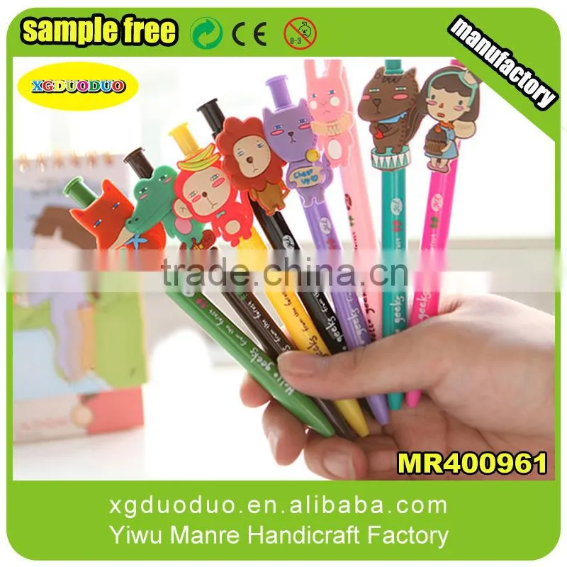Promotional gift Wholesale Rubber Color PVC 3d Pencil Topper