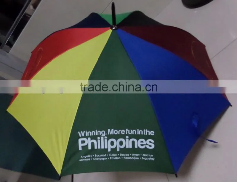 straight stormproof umbrella multi color rainbow umbrella