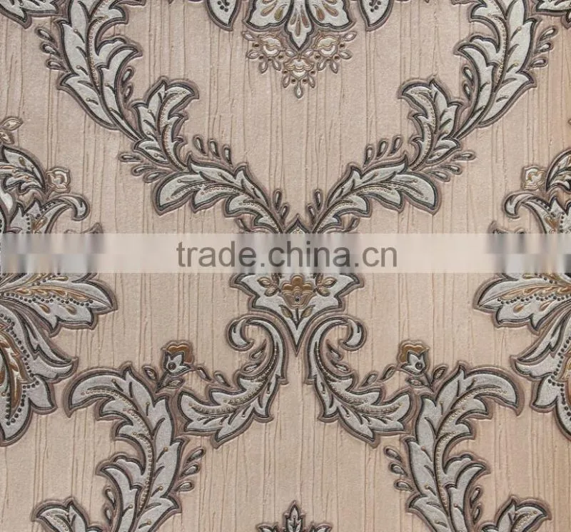 interior washable wallpaper,damask pvc wallpaper,wallpaper from china wholesale