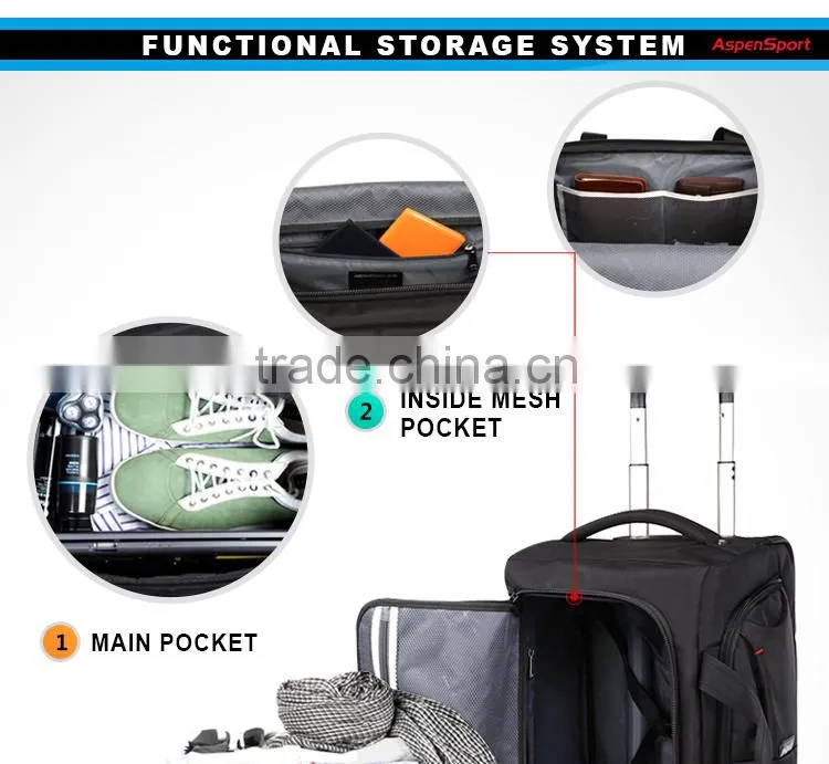 2016 New luggage bag with two wheels trolley travelling bag carry bag