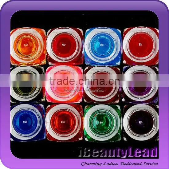 2015 transparent UV gel with 12 colors uv nail gel set