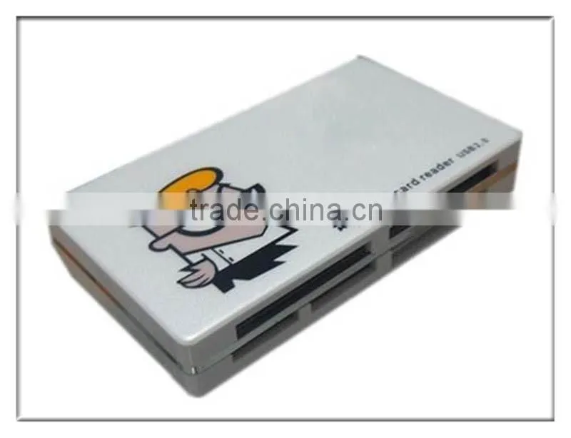 lovely cartoon plastic 6 slots usb samrt sd card reader writer with high speed(OS-CR129)