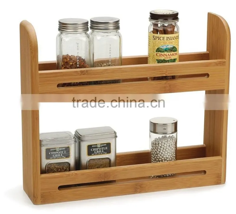 Bamboo 3 Tier Spice Rack Drawer Tray