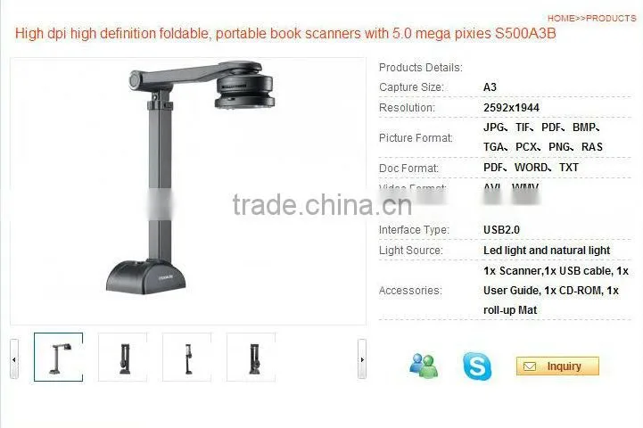 5.0mp support max a3 large format camera scanner