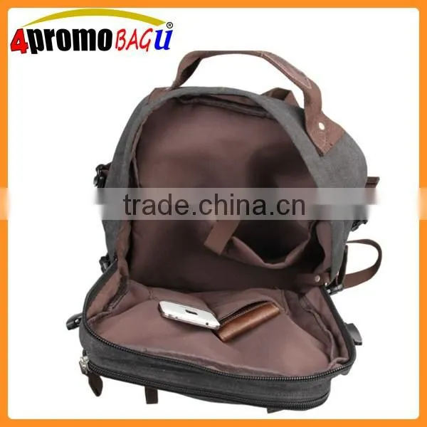 Latest fashion quality laptop bag canvas school backpack wholesale