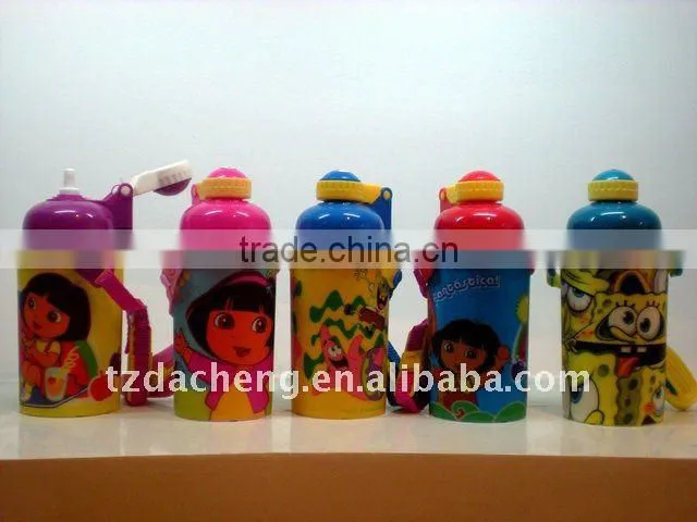 pop top beverage water bottle