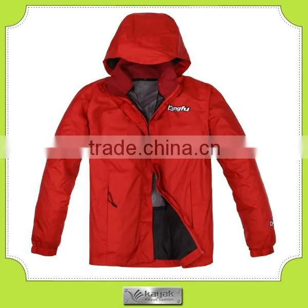 wind-proof, water-proof men's red nylon winter ski jacket