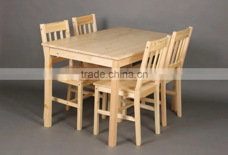 best selling 2016 new design solid pine wood dining sets white color