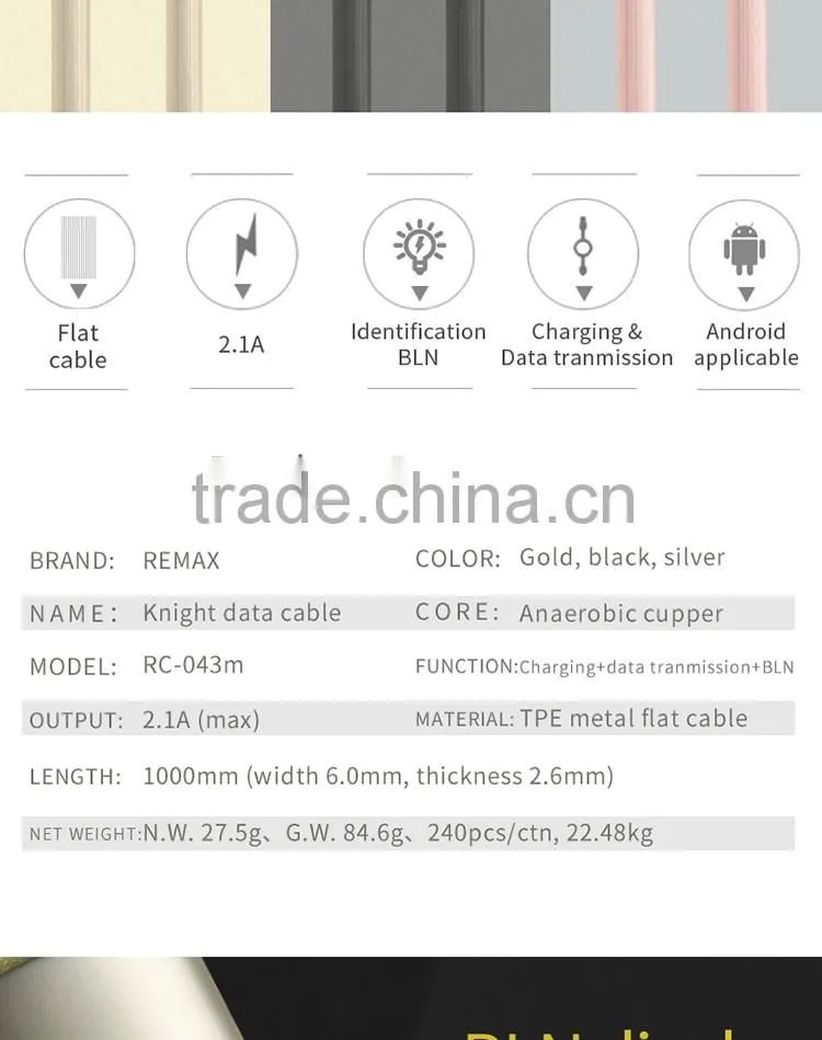 REMAX Knight DATA Charging Micro USB charger Cable