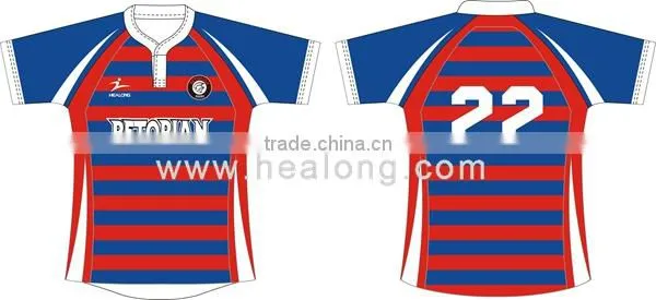 slim fit league collar fashionable rugby jersey