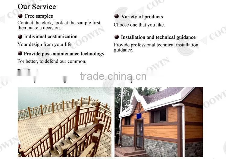 Super quality branded wpc decking board for garden bench solid