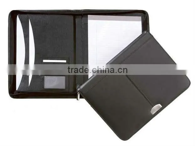 Hot selling custom leather folder/PU portfolio/file folder with LOGO