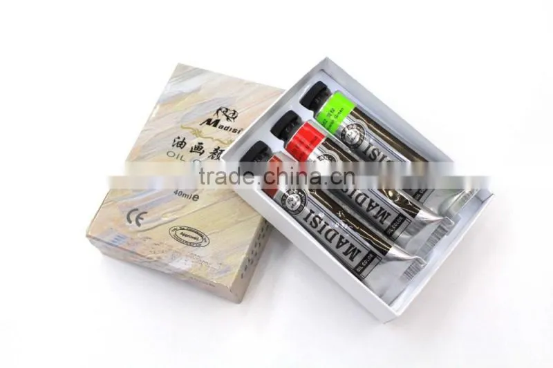 12x40ml good quality oil paint set factory made in china