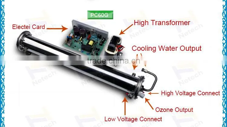 Factory price water cooling 18g 30g 40g ozone generator parts