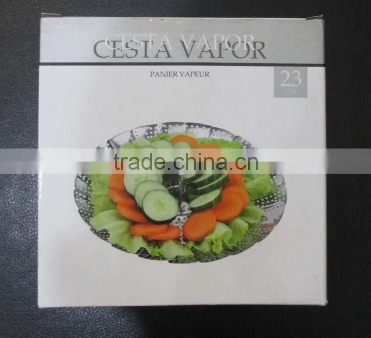 Stainless Steel Foldable Food Vegetable Steamers Basket Kitchen Cooking Veggie Collapsible Insert Healthy Adjustable Steamer